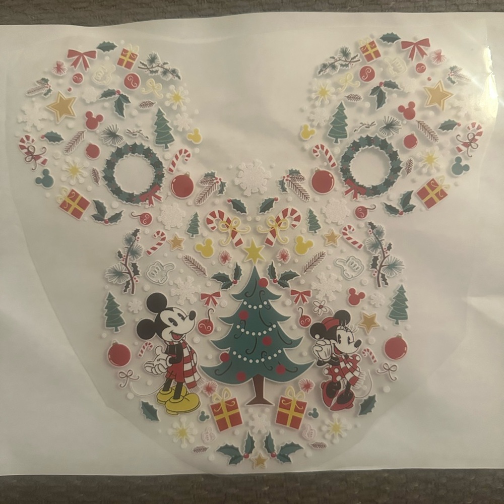DTF Transfer Mickey Holiday Set of 2
